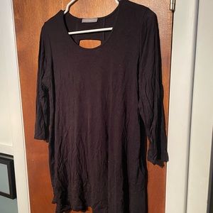 LOVEAPPELLA 3/4 Sleeve Black Jersey Shirt w/ Cut Back Cut Outs Like New!
